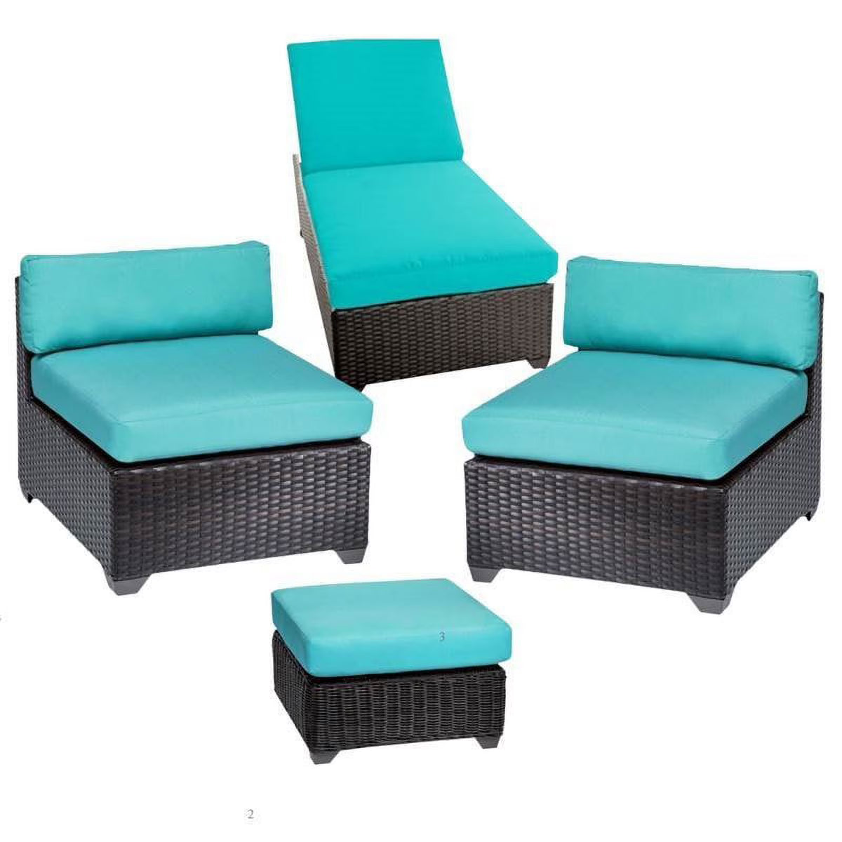 4 Piece Patio Sofa Set with Lounger and Ottoman T223433