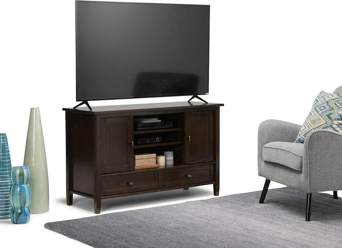47 inch Wide Rustic Natural Aged Brown Solid Wood TV Media Stand S42619