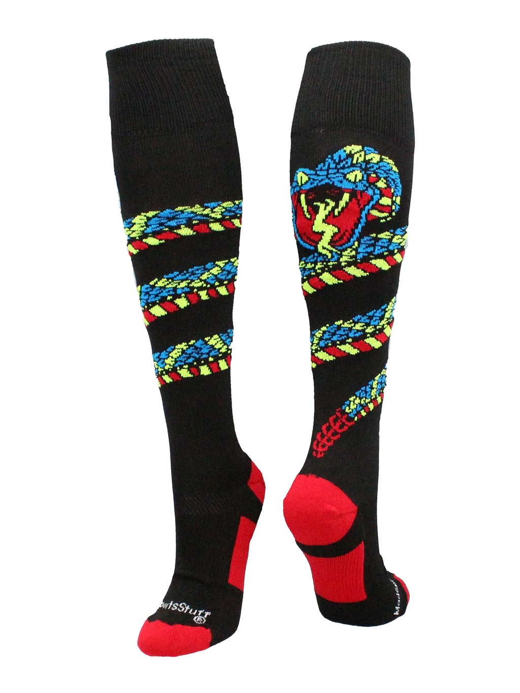Black Neon Pink Large Soccer Socks H4527