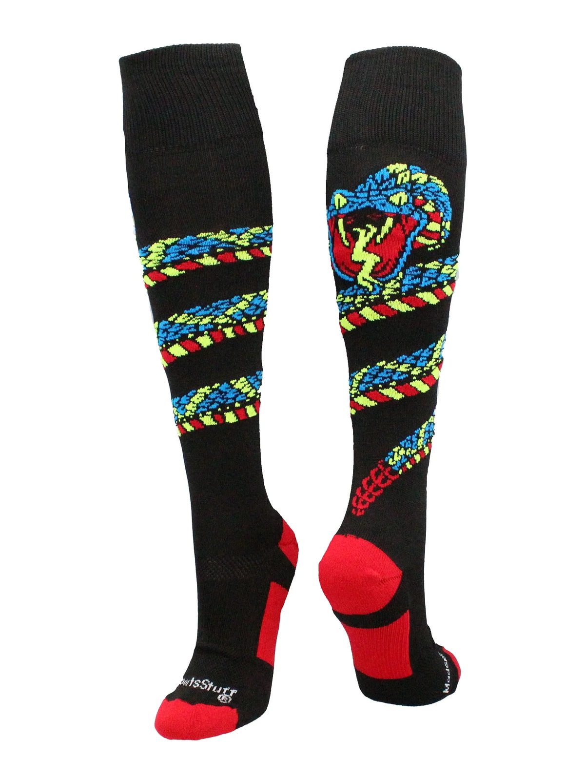 Black Neon Pink Large Soccer Socks H4527