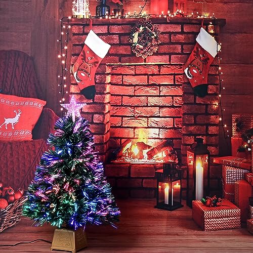 Green Fiber Optic Pre-Lit Artificial Mini Christmas Tree I844171