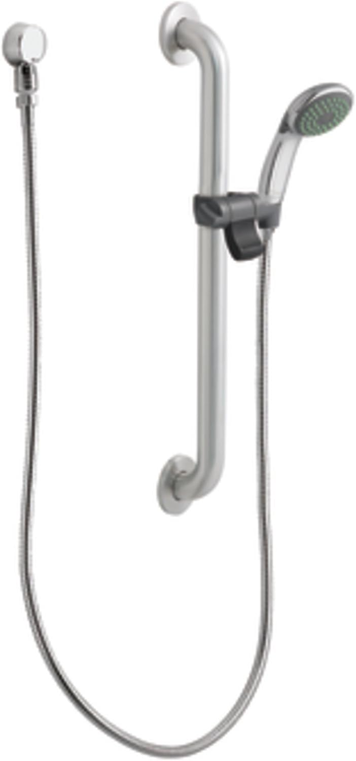 Chrome/Stainless Slide Bar/Grab Bar with Hand Shower, 24-Inch E462