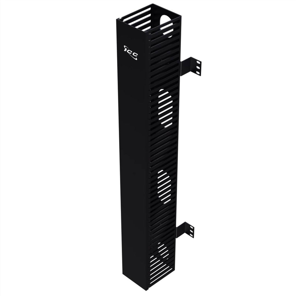 Black PVC Vertical Cable Management Panel O117