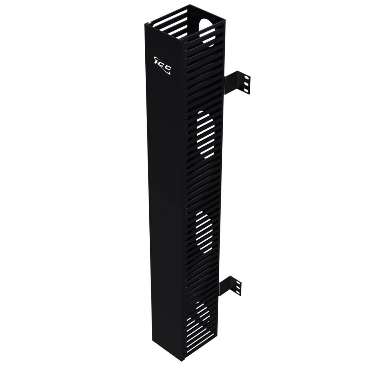 Black PVC Vertical Cable Management Panel O117
