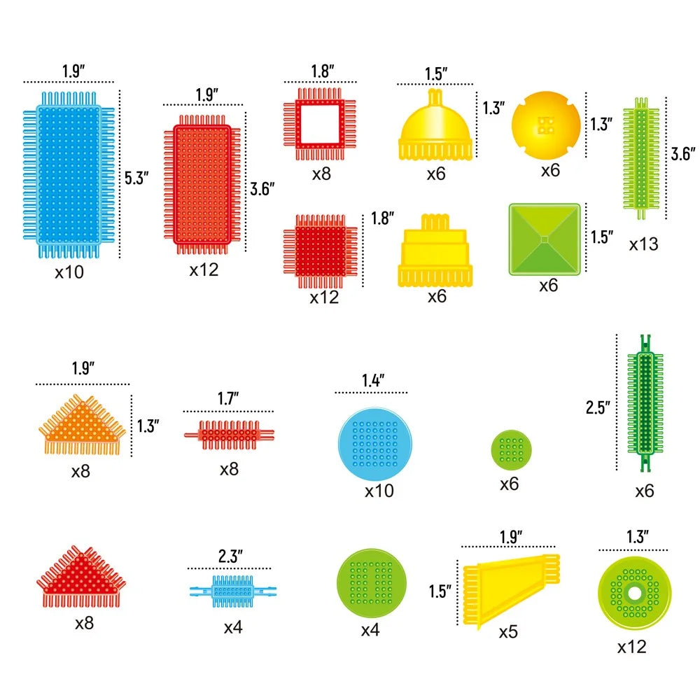 150pcs Bristle Shape 3D Building Blocks Toy Set G2134