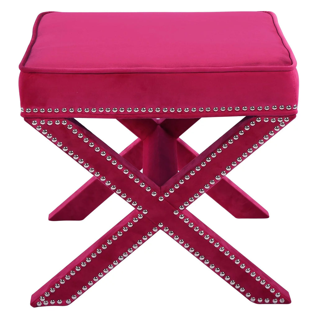 Navy Velvet Ottoman/Bench Z6097