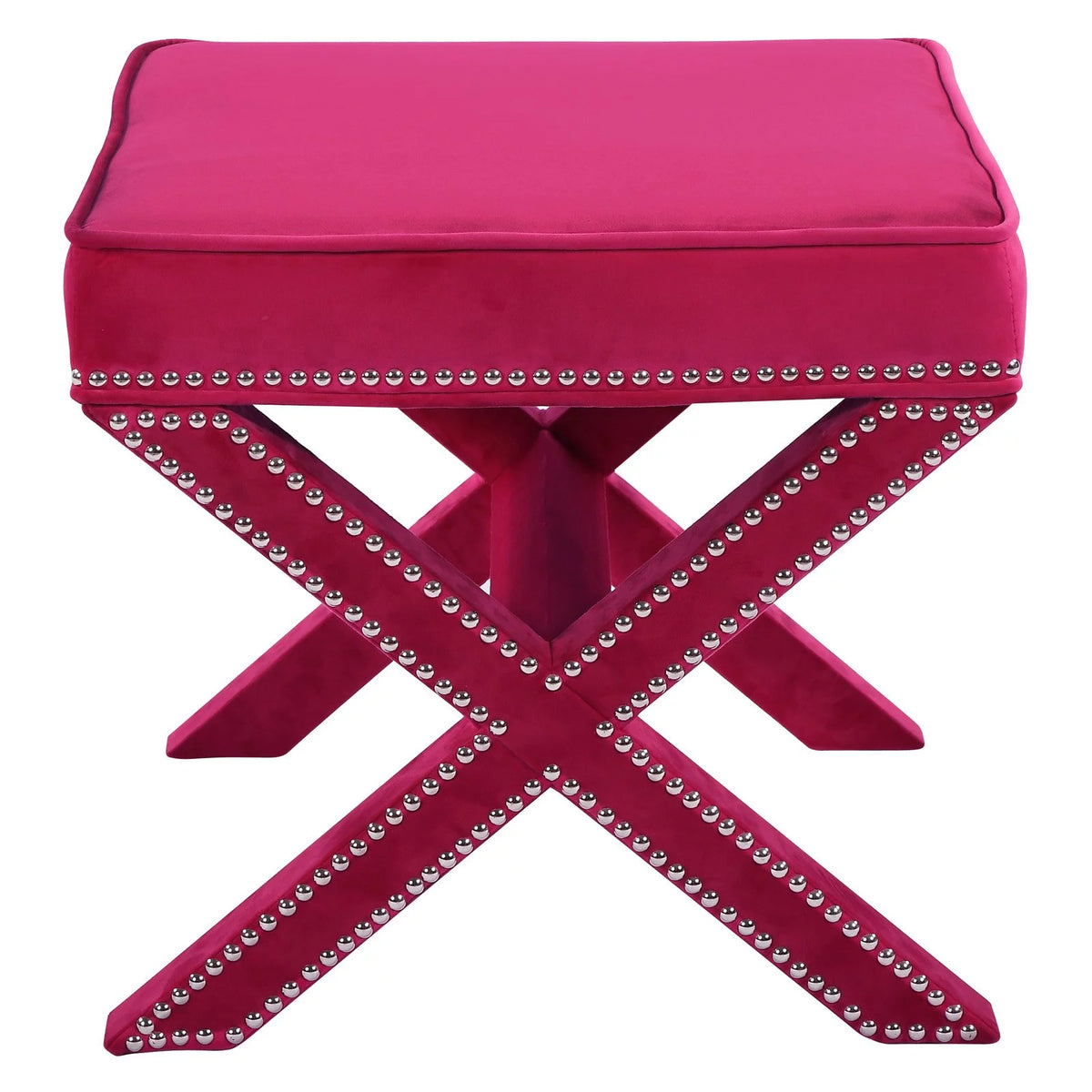 Navy Velvet Ottoman/Bench Z6097