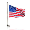 21 inch Stainless Steel Rail Mounted Flag Pole with US Flag N9740