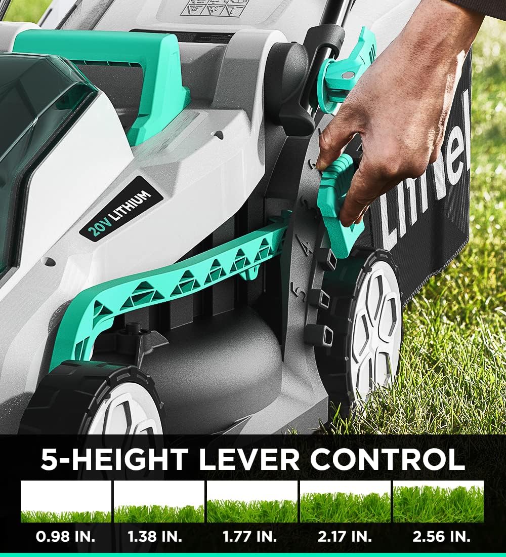 Cordless 13 Inch Lawn Mower with Brushless Motor, 4.0Ah Battery & Charger H736