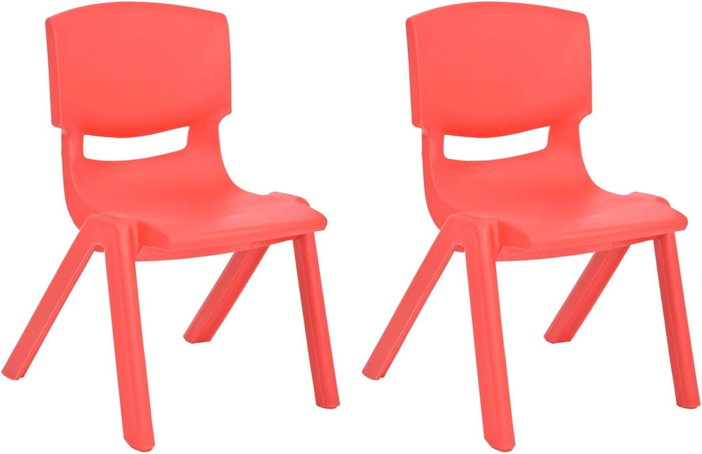 Yellow Stackable Plastic Kids Learning Chairs, 2-Pack D790
