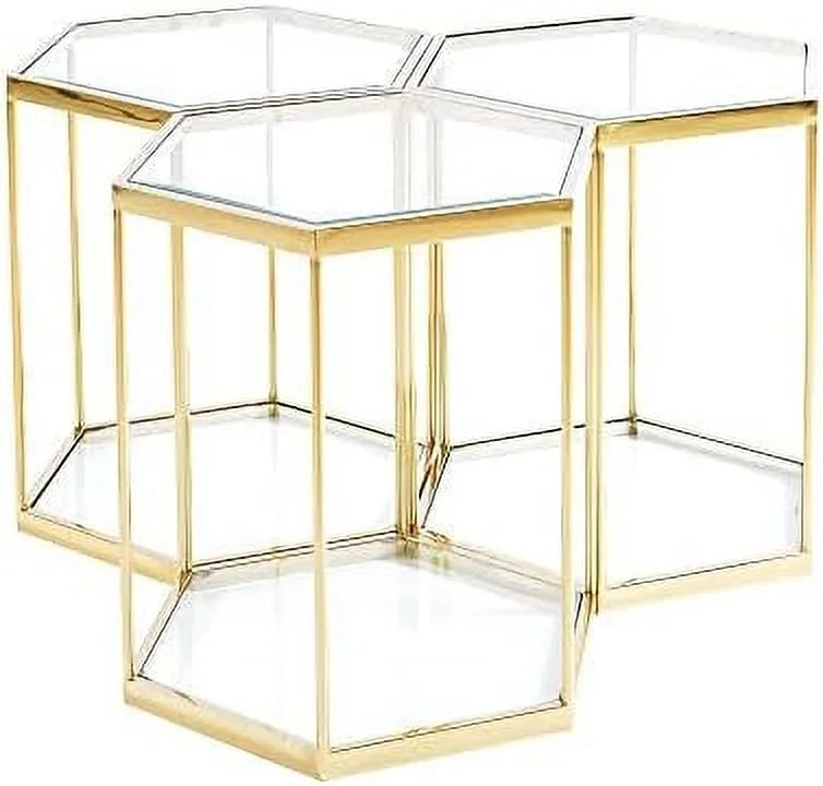 Round Clear Glass End Table with Chrome Legs S87106