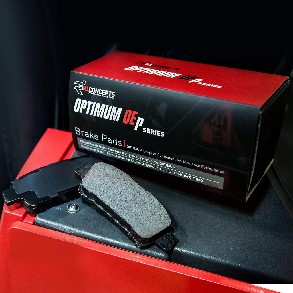 Front Carbon Brake Rotors Slotted with Pads and Sensor Wire W981