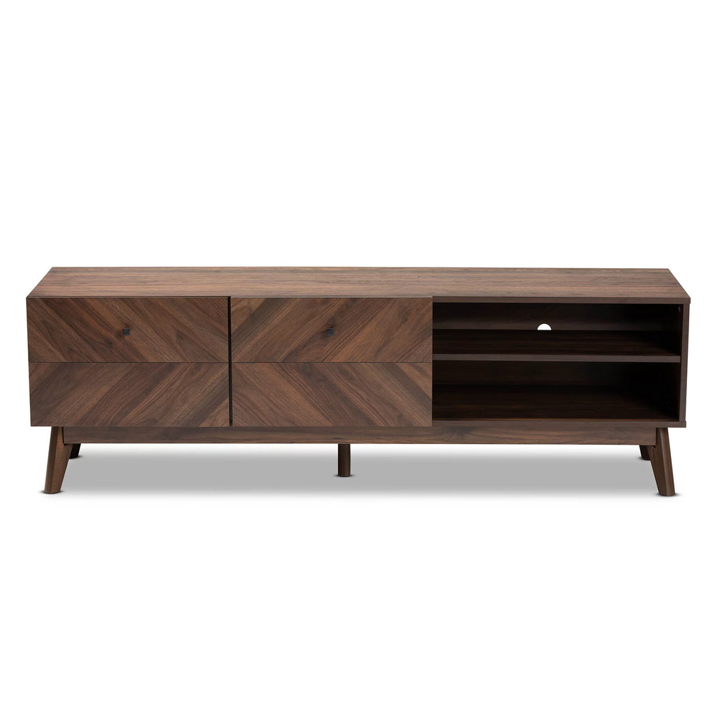 Walnut Brown Wood TV Stand N413429