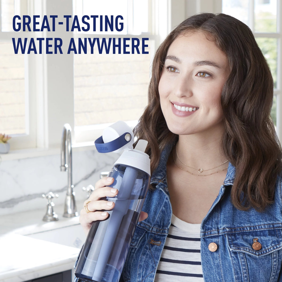 26oz Leak Proof Filtered Water Bottle with Straw U5109
