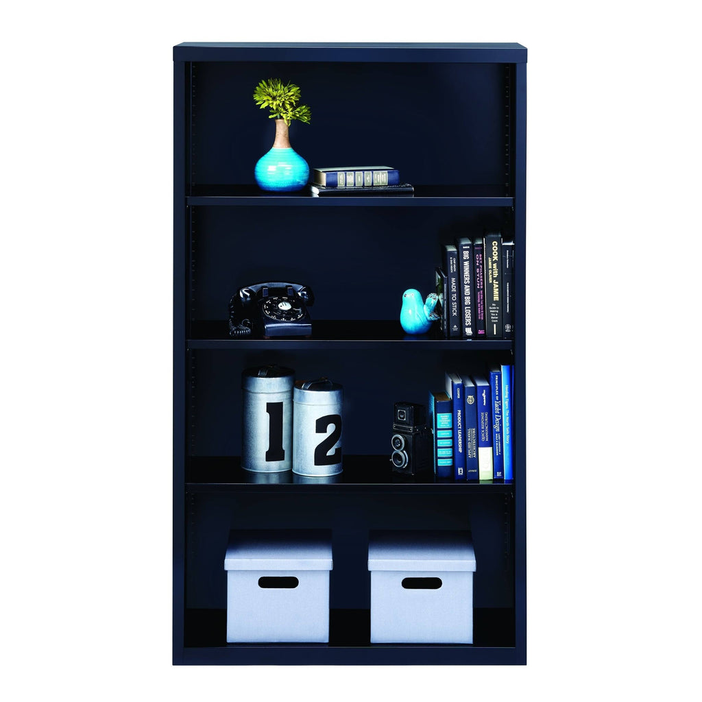 4 Shelf Metal Bookcase in Black L9761