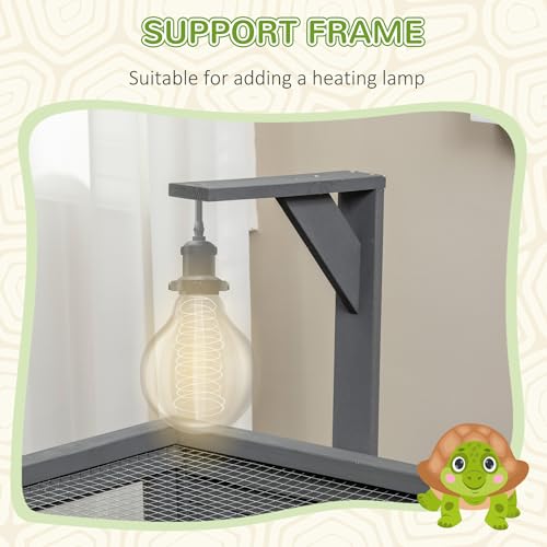 Gray Tortoise Enclosure with Shelf Storage C11063