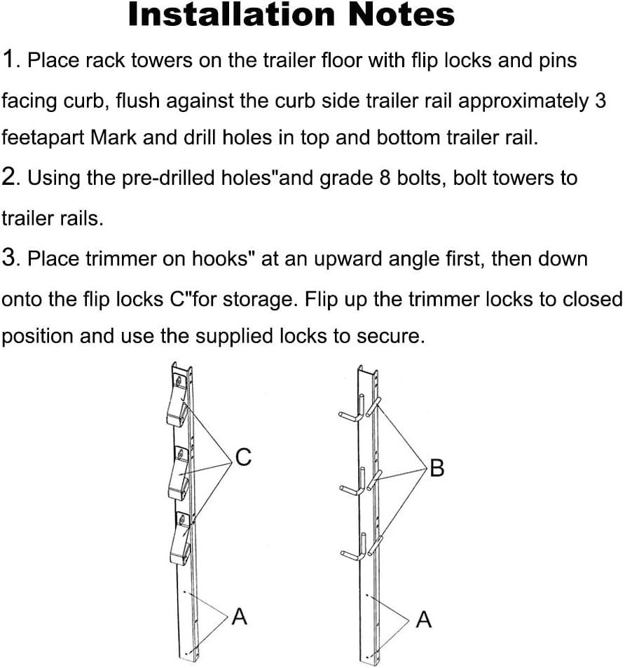 3 Place Trimmer Landscape Truck and Trailer Enclosed Rack with Lock H32728