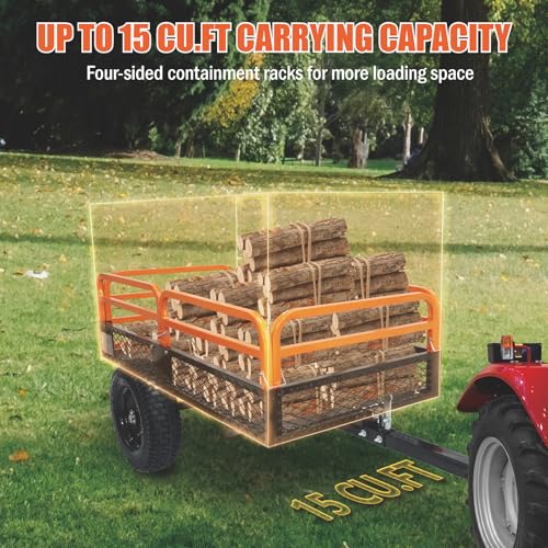 Steel Dump Cart 1500 Pounds 15 Cubic Feet Utility Trailer V3415