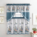 Turquoise 3-Piece Kitchen Curtain Tiers & Swag Set, 58x36 & 28x36 inches U77100