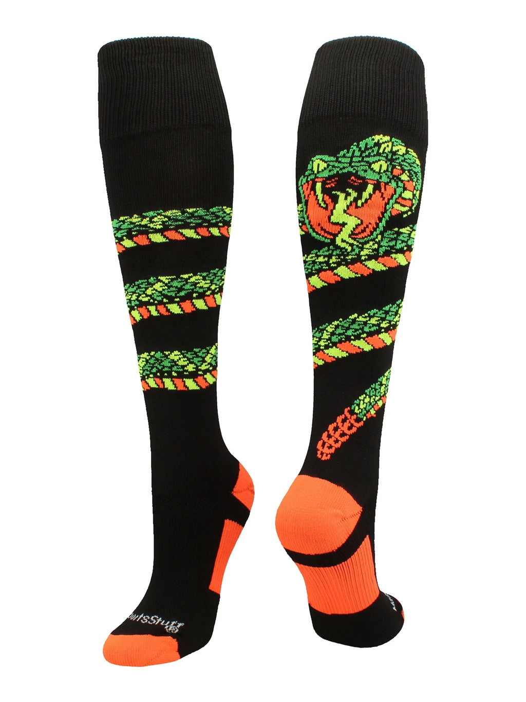 Black Neon Pink Large Soccer Socks H4527