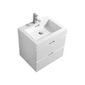 24 in. Wall Mount High Gloss White Bathroom Vanity K465538