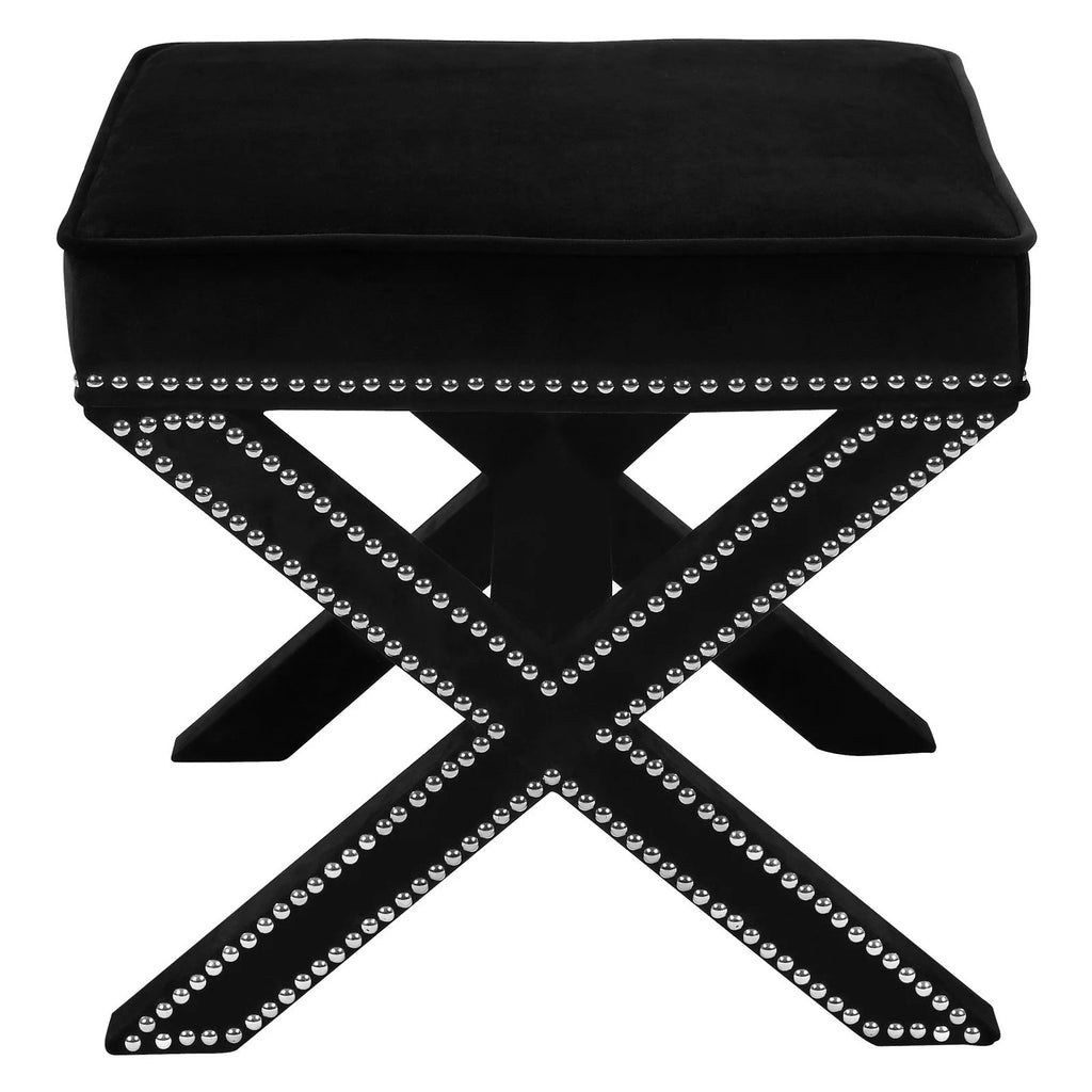 Navy Velvet Ottoman/Bench Z6097