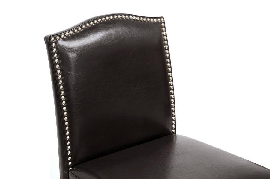 White Modern Bar Stool with Nail Head Trim (Set of 2) W556806