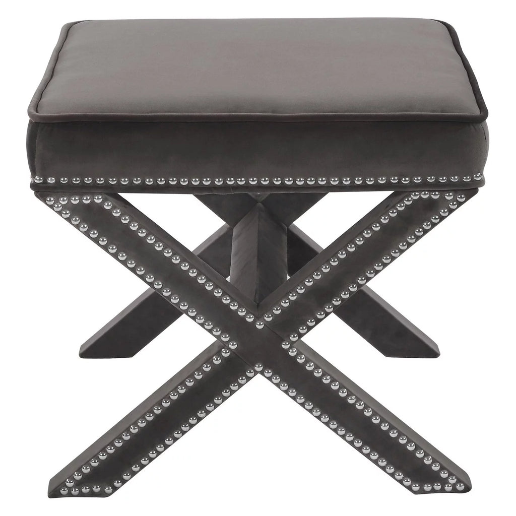 Navy Velvet Ottoman/Bench Z6097
