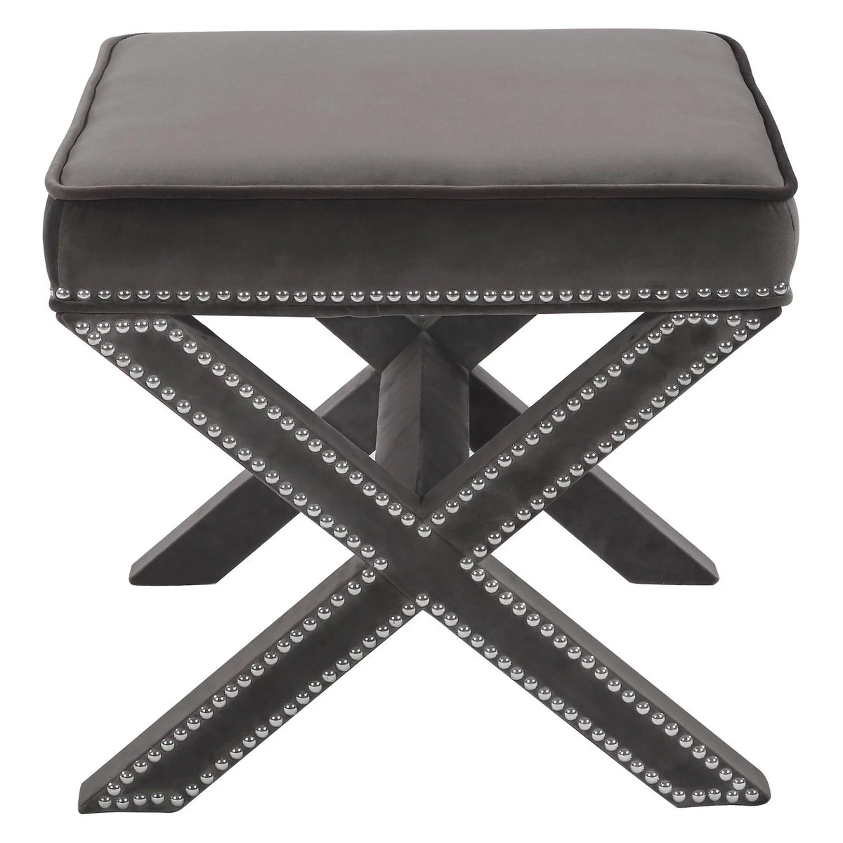 Navy Velvet Ottoman/Bench Z6097