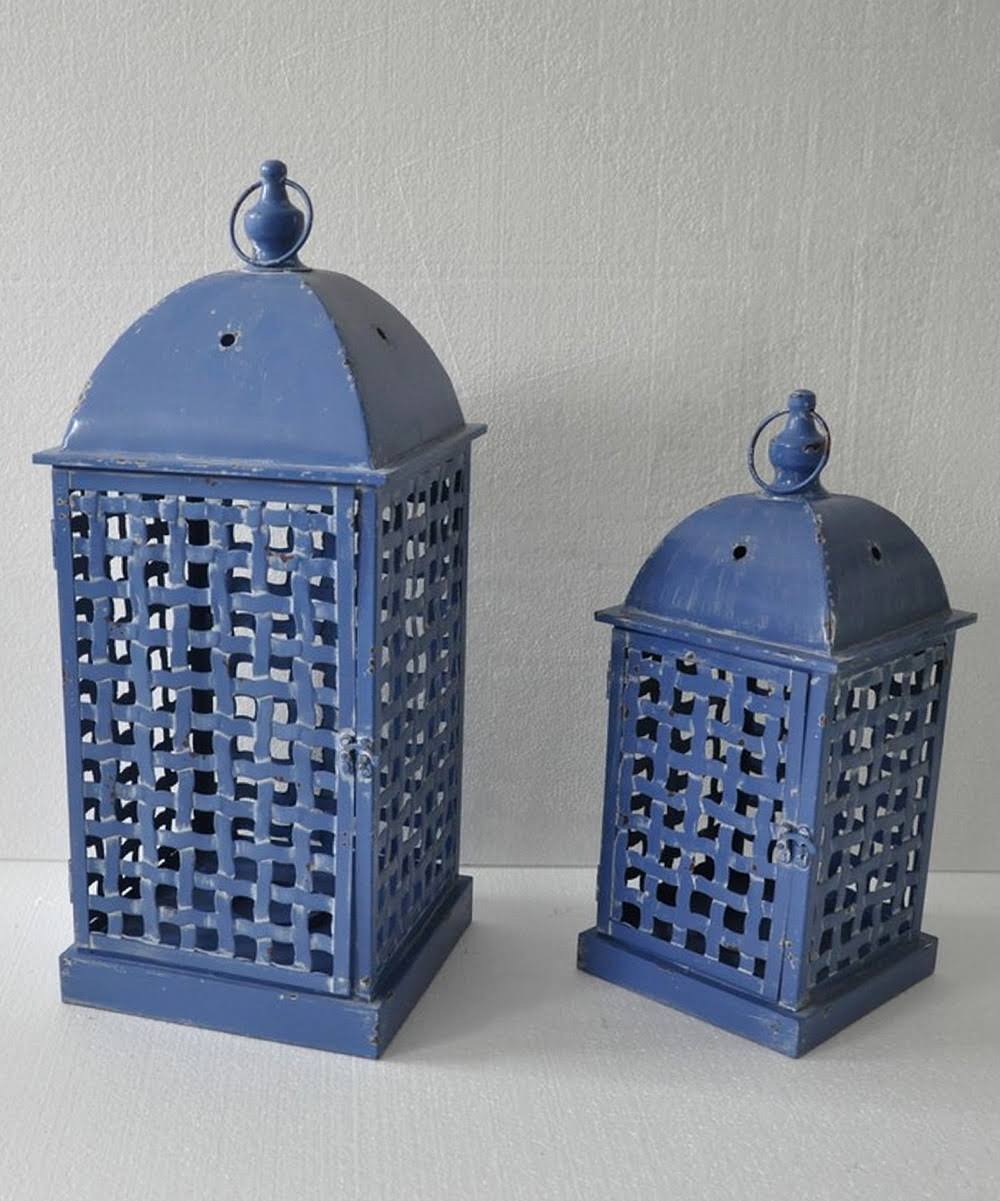 Blue Cage Lantern Set S883