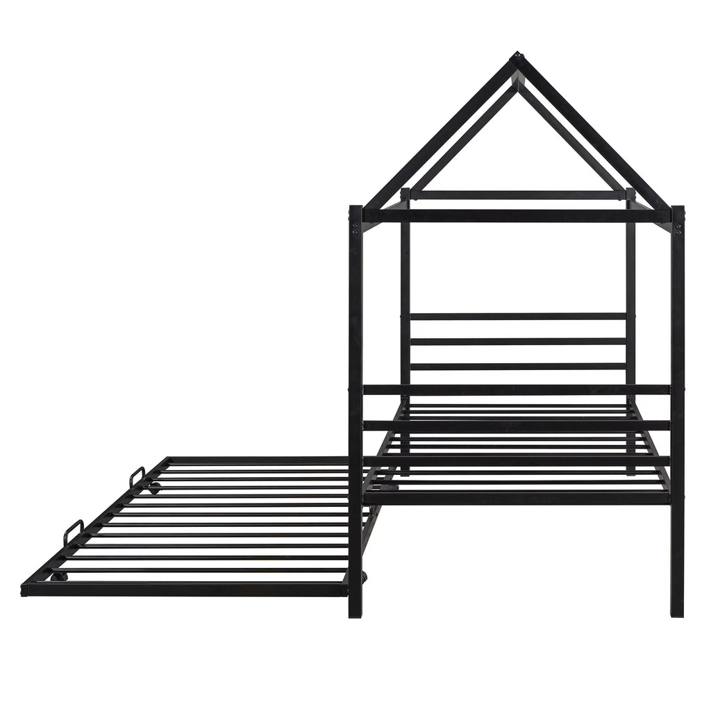 Twin Metal Platform Bed with Trundle C534003