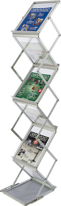 5 Pocket Catalog Rack with Carrying Case, Adjust to 44.5, 53, and 58.5 inch Tall S648