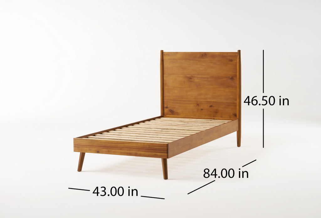 Natural Stained Solid Acacia Wood Bed Twin XL D821