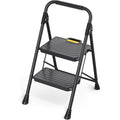 4 Step Steel Step Stool with Handrail, Black R780792