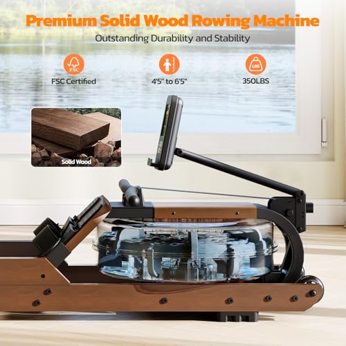 Foldable Water Rowing Machine 350 LBS with LCD Monitor C855