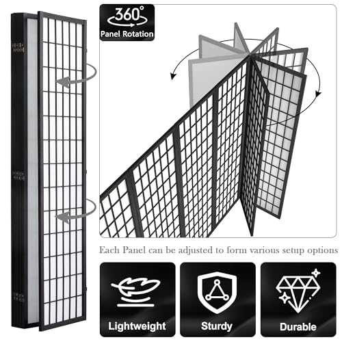 4 Panel Black Folding Room Divider C371197