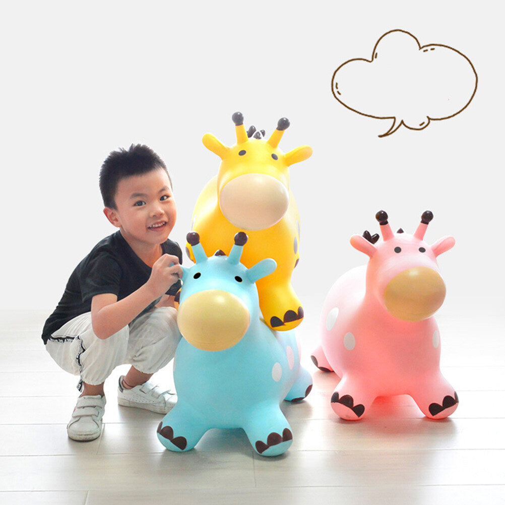 Inflatable Jumping Horse Toy with Air Pump (Pink) T42129
