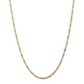 14kt Yellow Gold Flat Figaro Chain 24 inch Lobster Clasp G962
