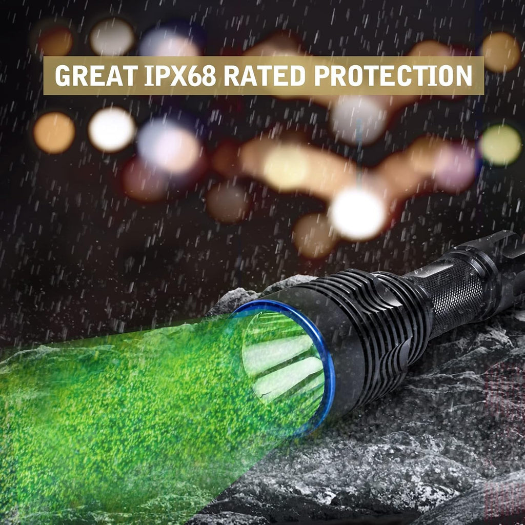 Green Tactical Flashlight with Picatinny Mount B985