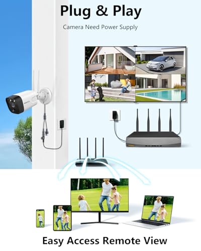 Outdoor Wireless Security Camera System 5.5MP Wi-Fi Video Surveillance DVR System A303