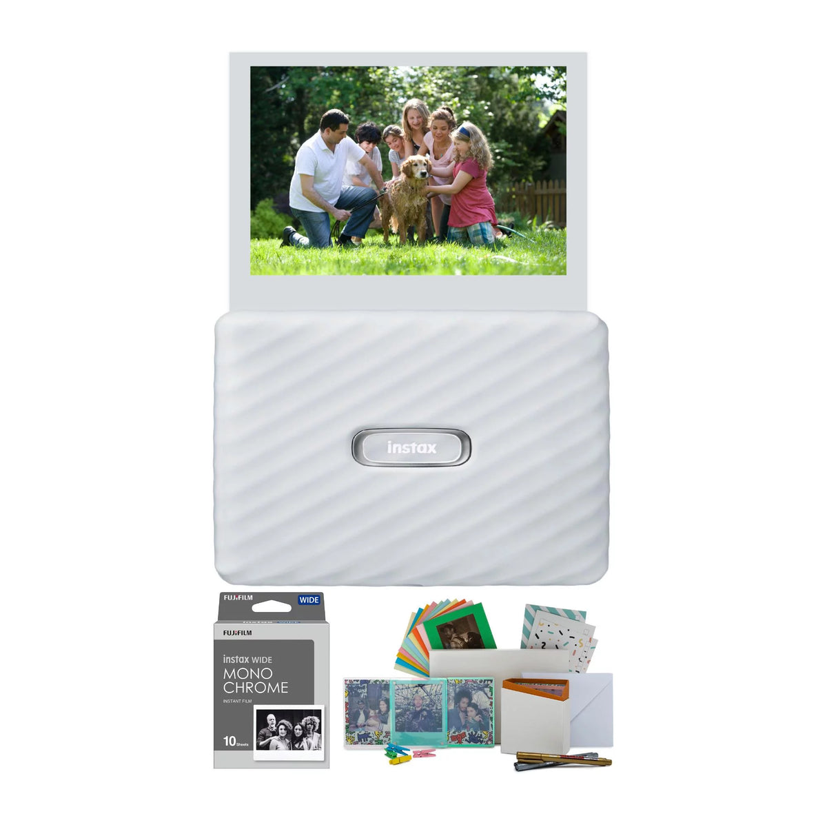 Instant Photo Printer with Monochrome Film Bundle M21300