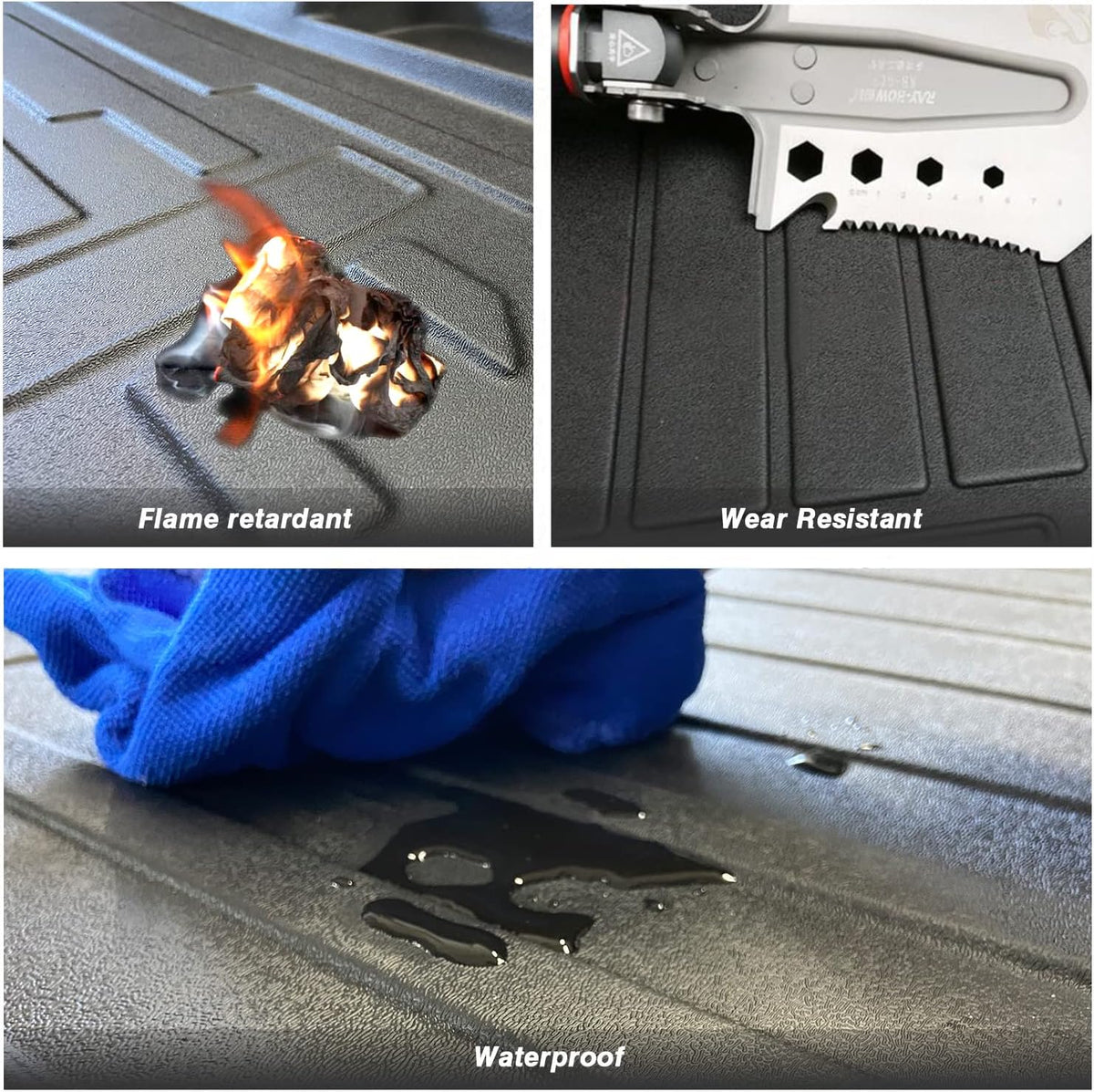 Black TPV Rear Trunk Cargo Mat, Pack of 2 T434