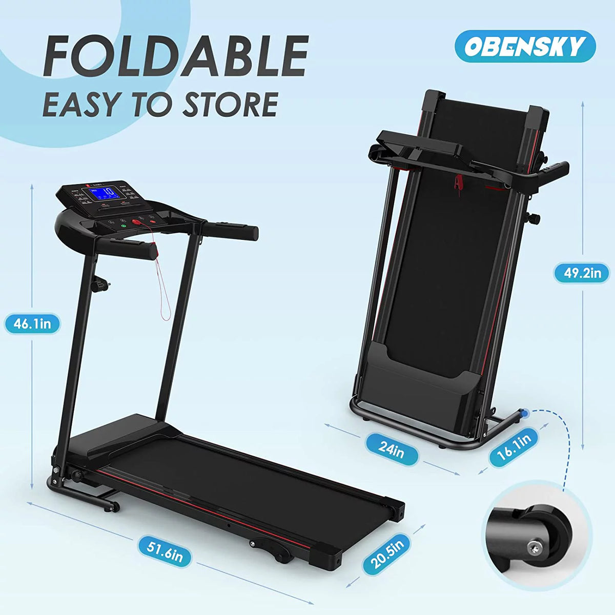 Folding Incline Treadmill with Smart LCD Display, 265lbs, 2.5HP Electric Treadmill H73502