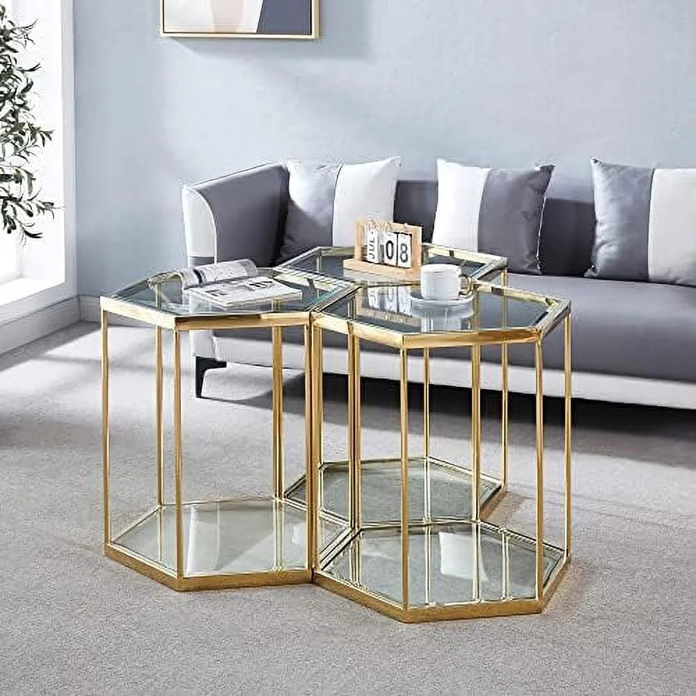 Round Clear Glass End Table with Chrome Legs S87106