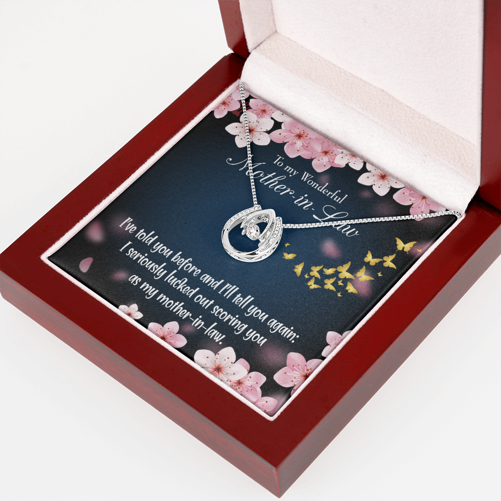 14k CZ Crystal Horseshoe Necklace with Message Card B441