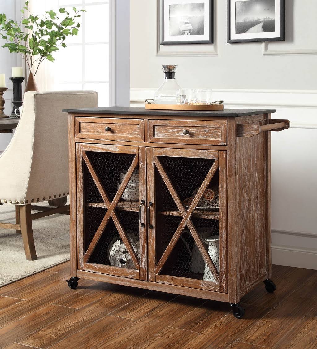 Rustic Brown Kitchen Cart N11569