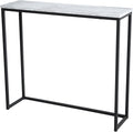 Black Faux Marble Console Table with Metal Frame D58943