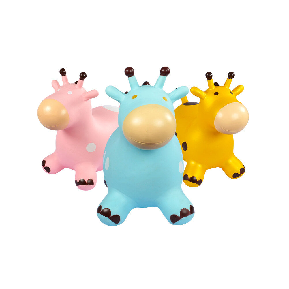 Inflatable Jumping Horse Toy with Air Pump (Pink) T42129