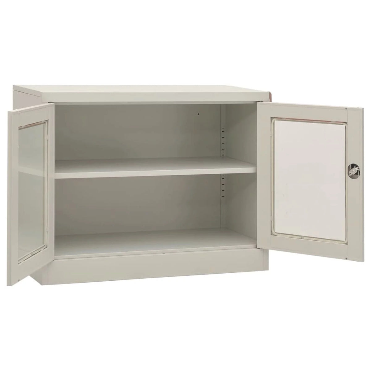 Light Gray 2 Glass Door Steel Filing Cabinet A83165