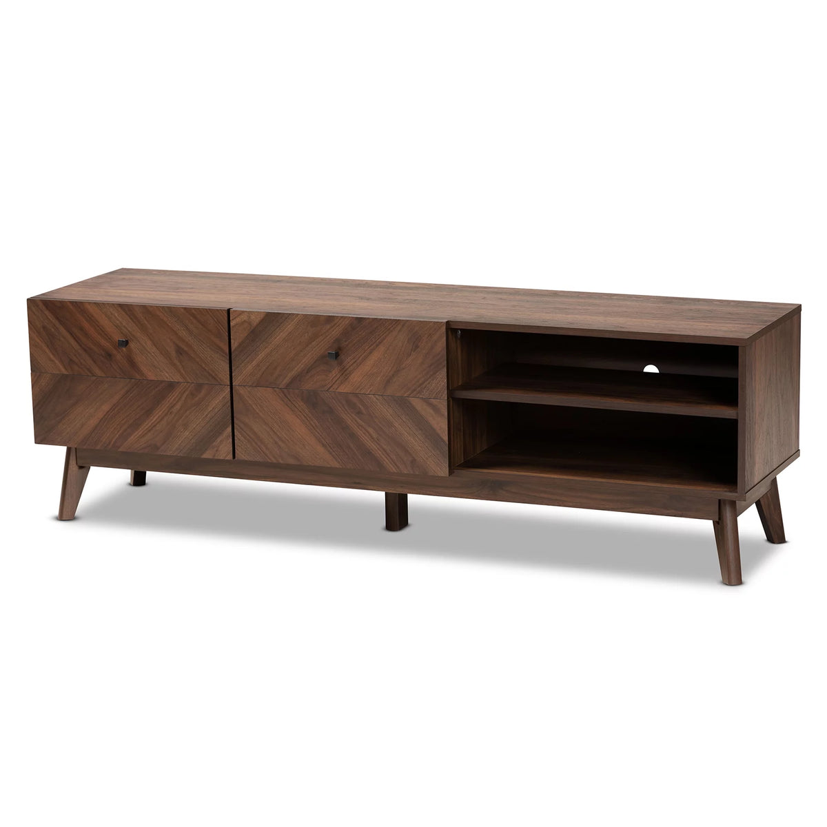 Walnut Brown Wood TV Stand N413429